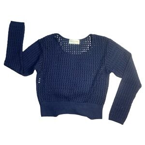 Fabrice Karel Paris Navy‎ Crochet Knit Sweater Size 2 – Made in France